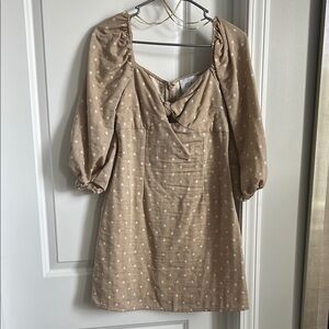 J.O.A. Cream Ruched Tie Front Mini Sundress